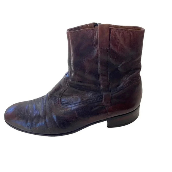 Bally Leather Ankle Boots Switzerland Brown Ankle Zip Womens 7.5 M Continentals - Picture 10 of 16